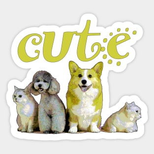 Cute Dogs and Cats Sticker